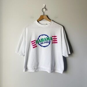 Vintage Single Stitch White Bahama Islands Tee Size OS Small/Medium